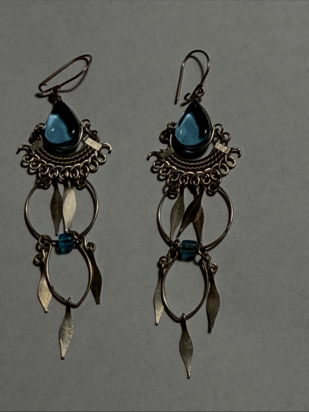 Bohemian Teardrop Dangle Earrings - Blue